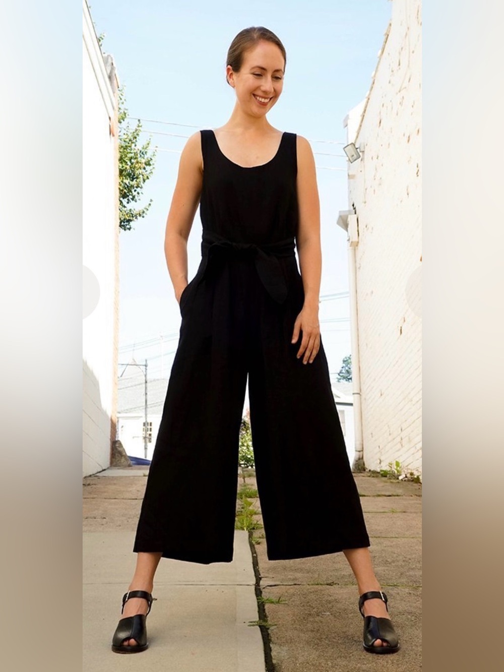 No. 6 Store Linen Jumpsuit in Black Size 2 US Medium
